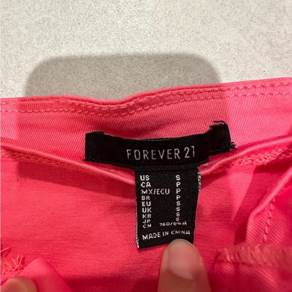 Never worn/ Forever 21 Pink Denim Mini Dress with Hooks Small - Picture 3 of 4